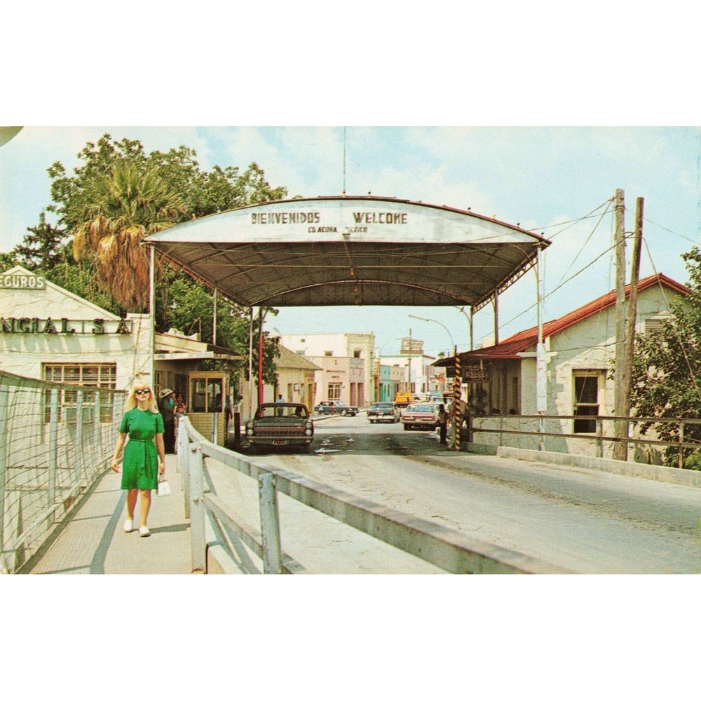 Vintage Ciudad Acuna Mexico Customs La Garita Postcard 1969 Tony Valdez CA-04 - Picture 1 of 2